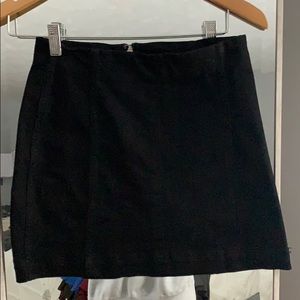 Black denim miniskirt